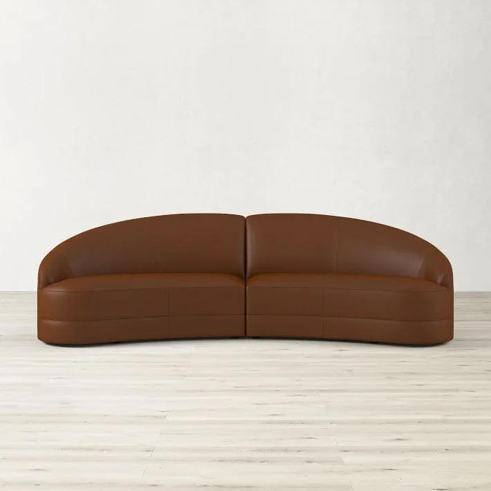 Oswald Scratch Resistant Sectional Leather Curve Sofa