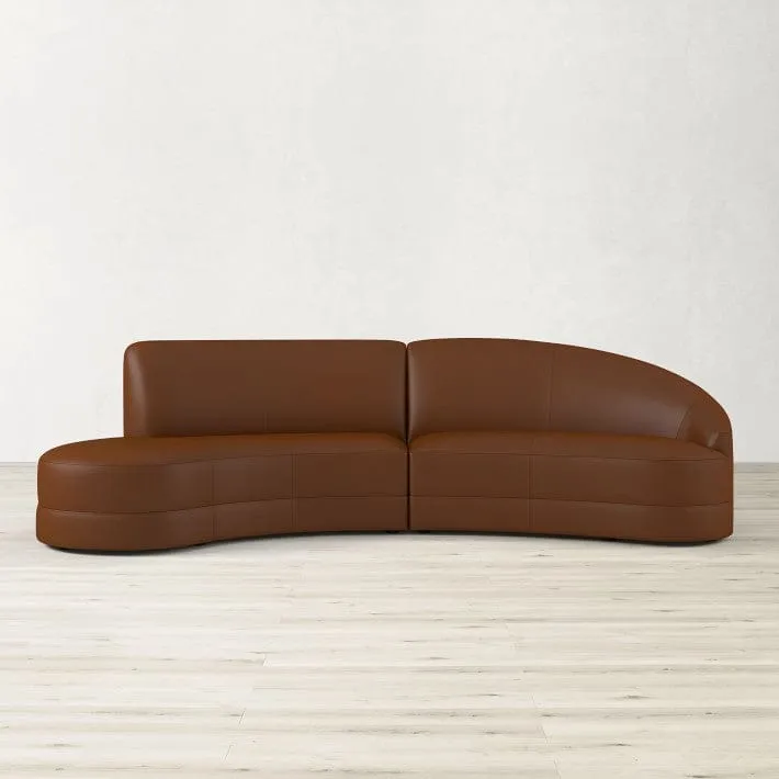 Oswald Scratch Resistant Sectional Leather Curve Sofa