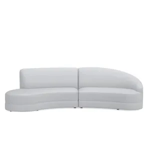 Oswald Scratch Resistant Sectional Leather Curve Sofa