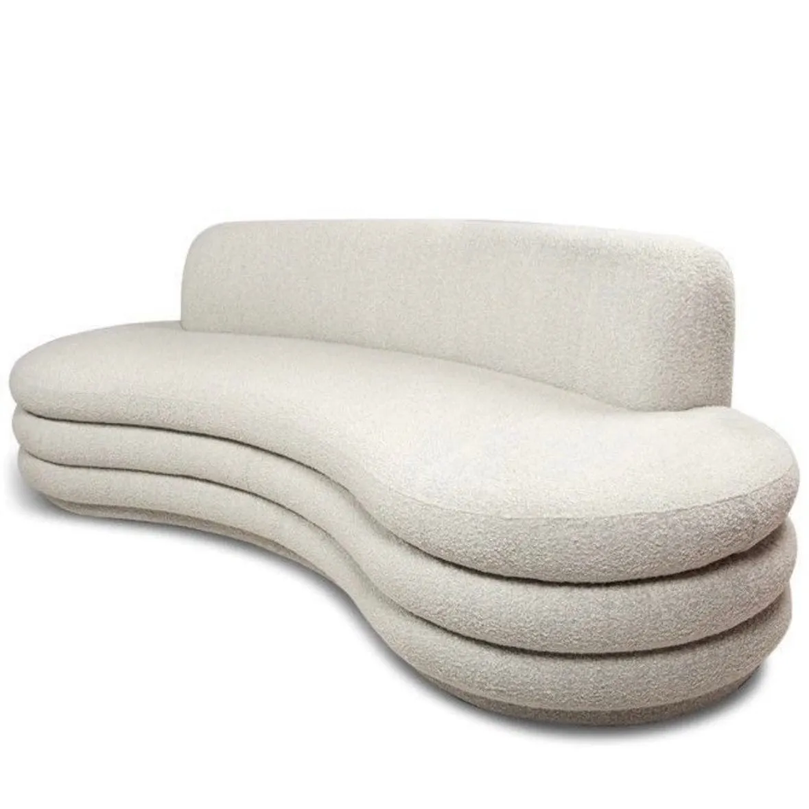 Pency Performance Boucle Fabric Curve Sofa