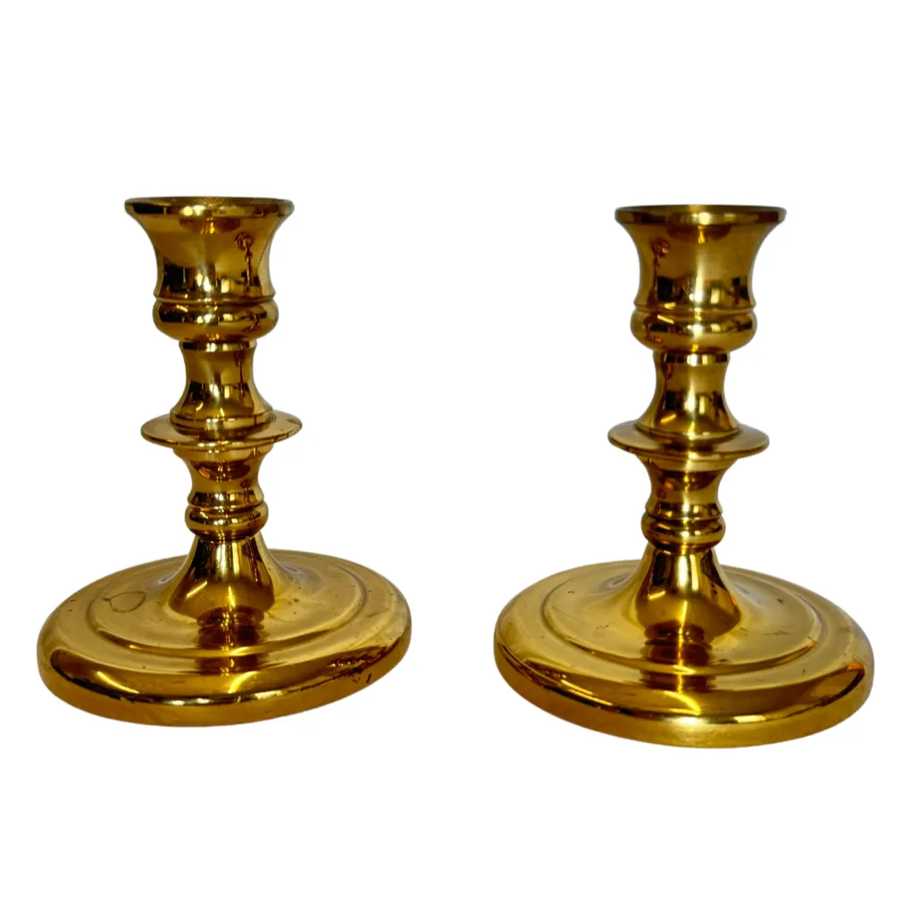 Petite Brass Candlesticks, Set of 2