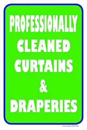 Professionally Cleaned Curtains 12" X 18" Store Retail Dry Cleaner Counter Sign