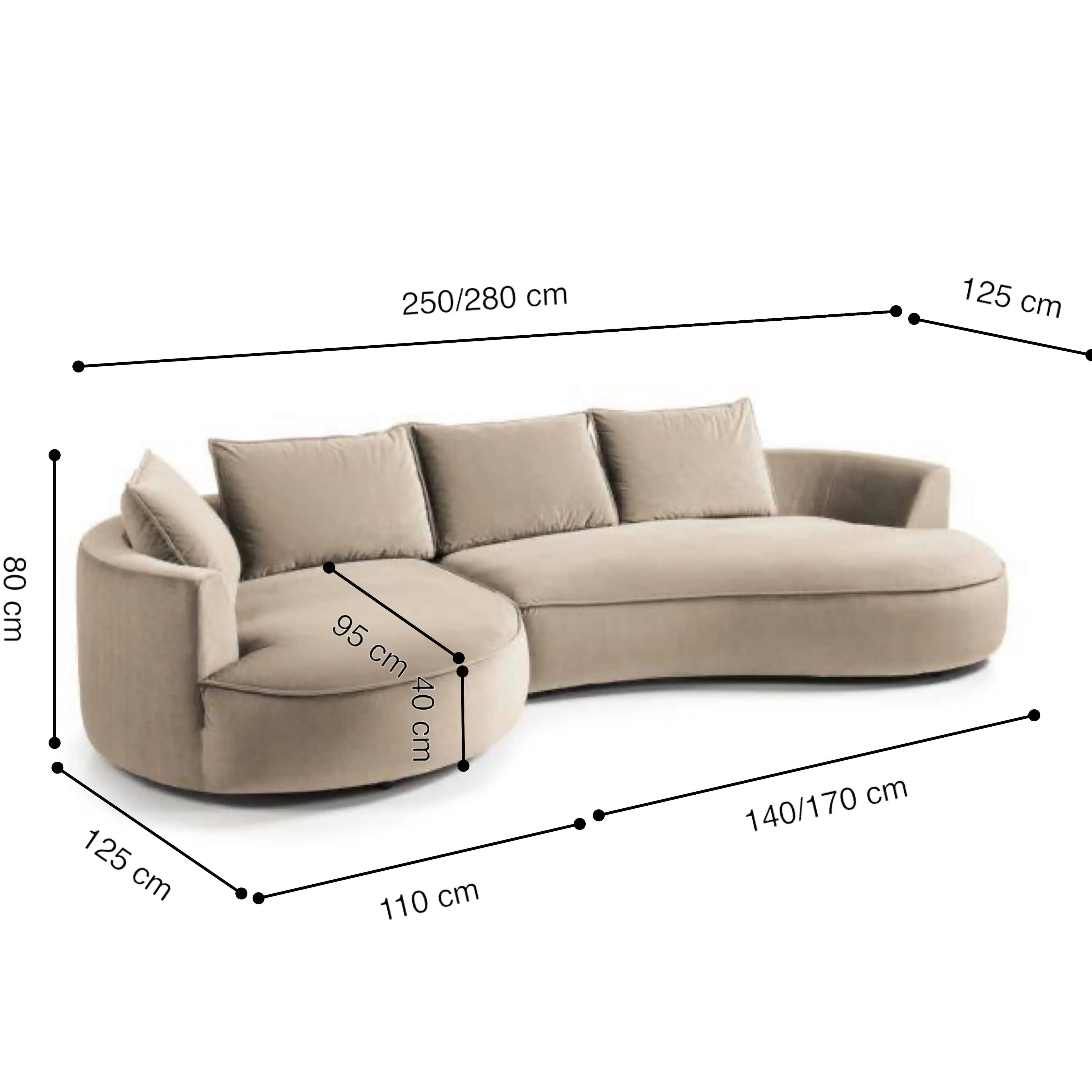 Riveria Sectional Curve Sofa