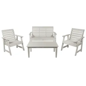 Riverside Garden Bench 4ft, 2 Garden Chairs, and Conversation Table Set