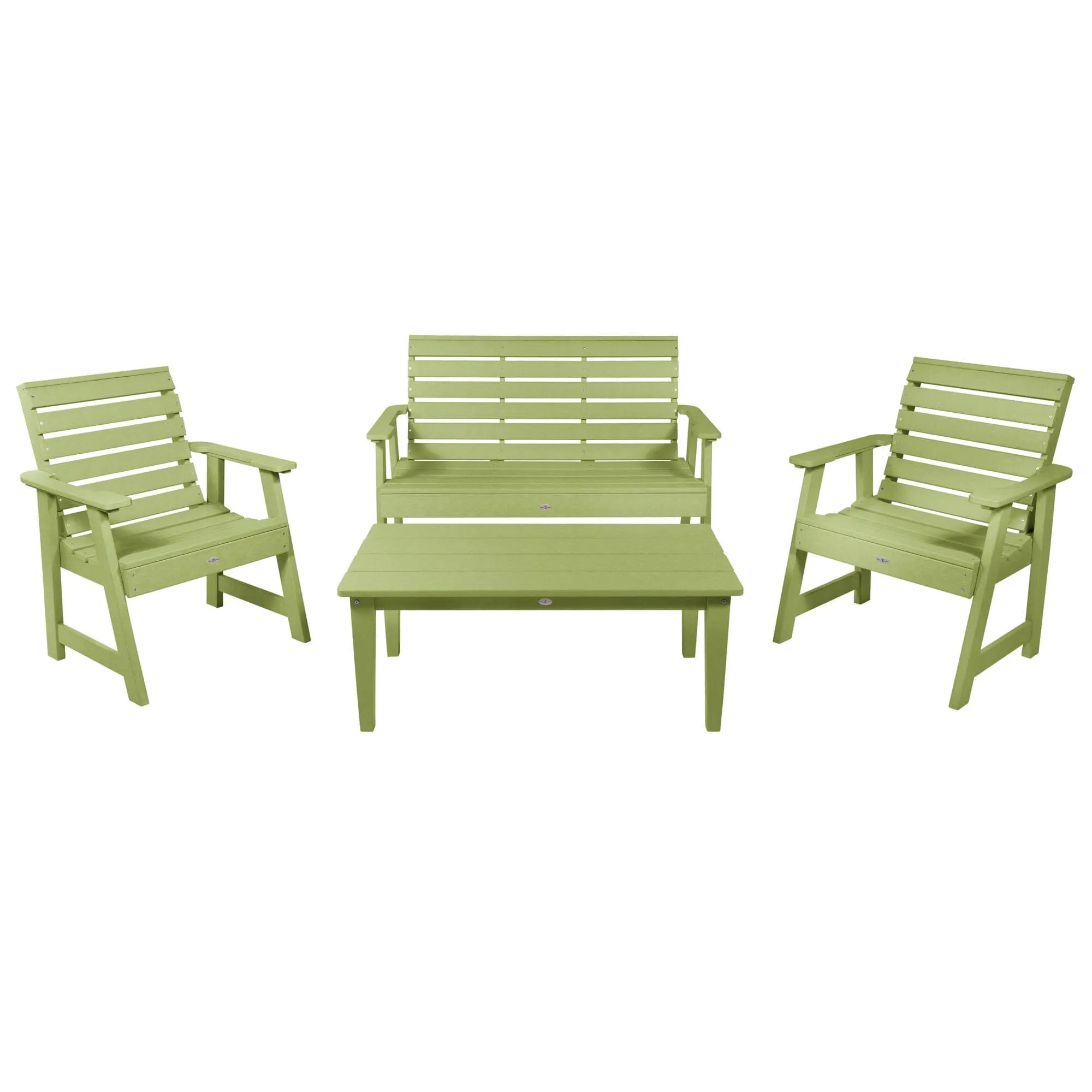 Riverside Garden Bench 4ft, 2 Garden Chairs, and Conversation Table Set