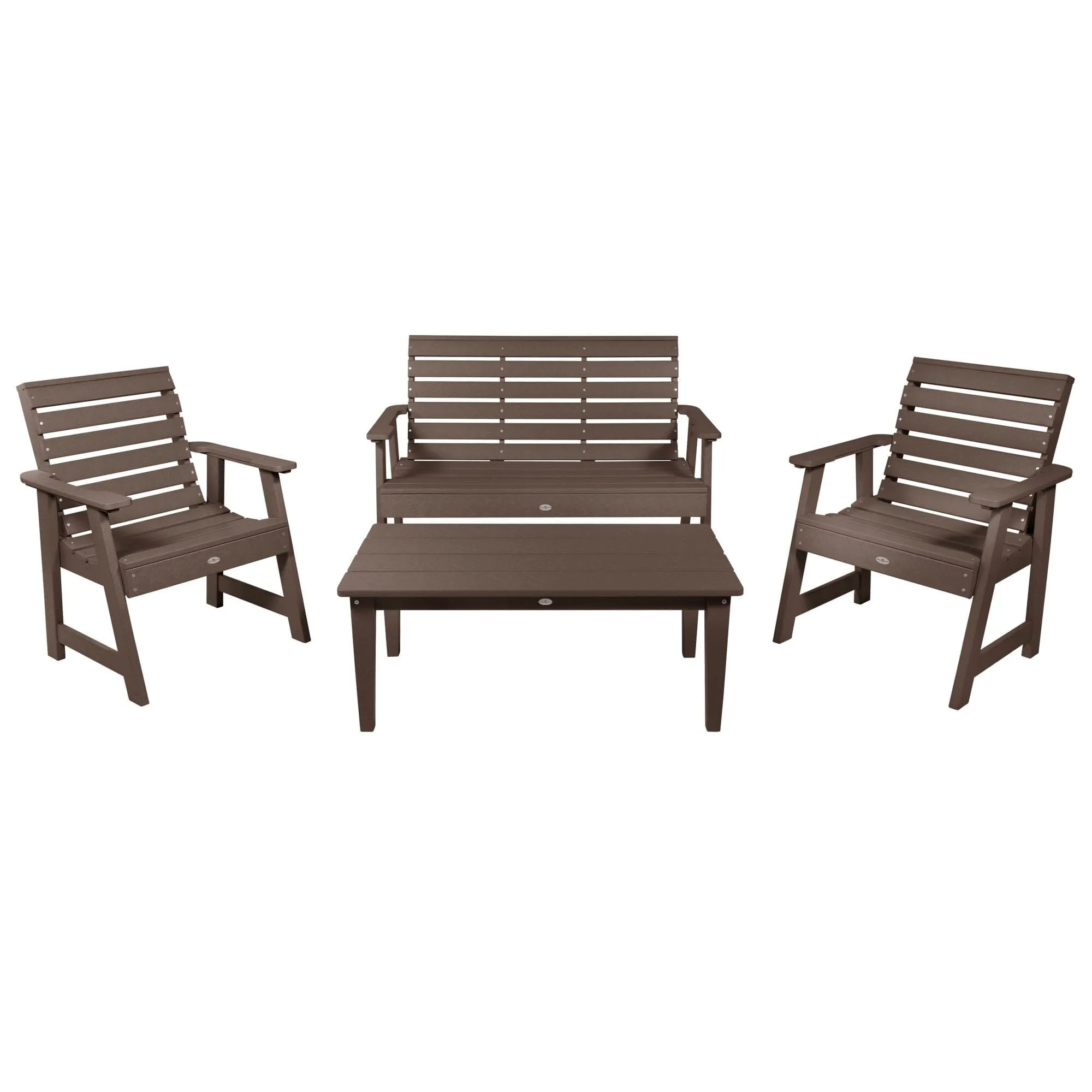 Riverside Garden Bench 4ft, 2 Garden Chairs, and Conversation Table Set