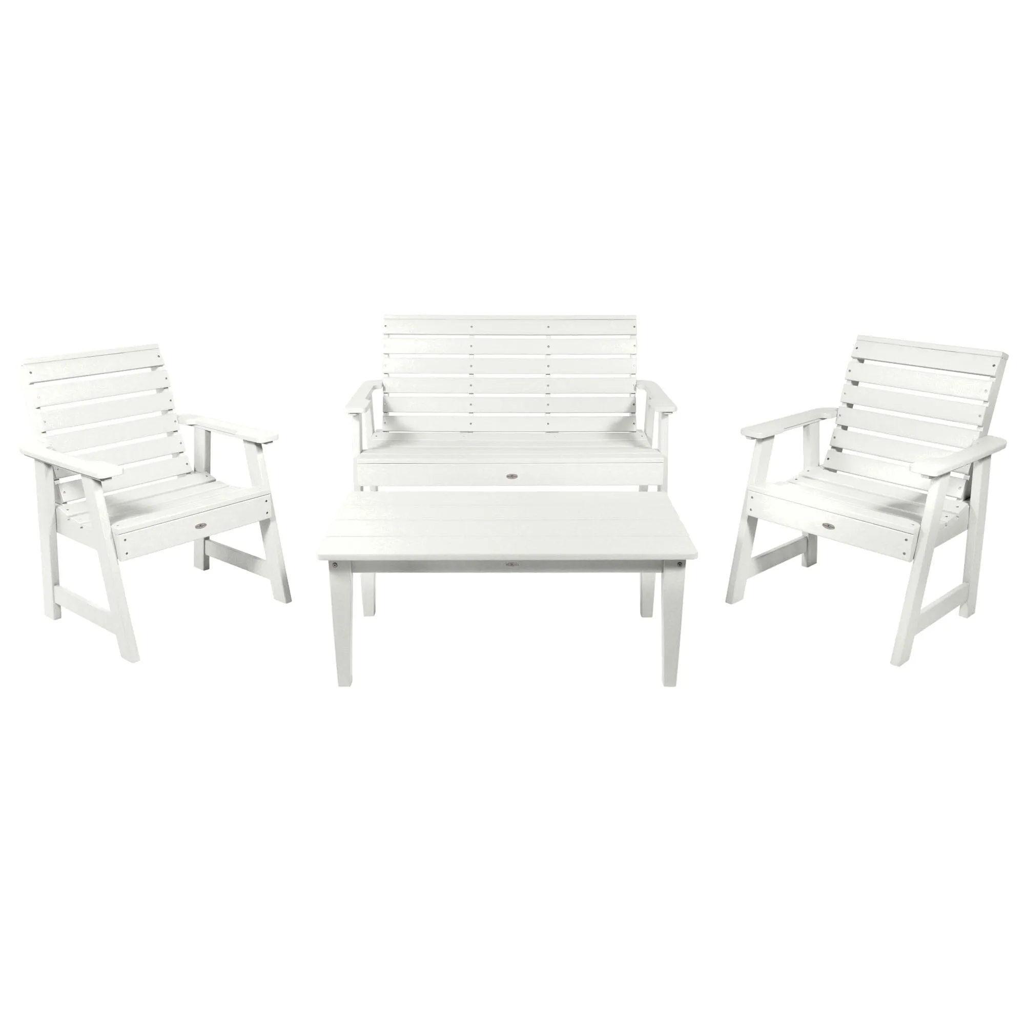 Riverside Garden Bench 4ft, 2 Garden Chairs, and Conversation Table Set