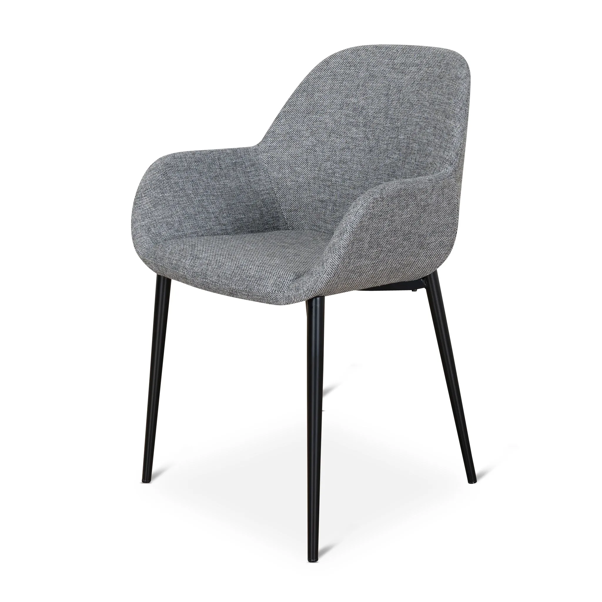 Set of 2 - Lynton Fabric Dining chair - Lava Grey