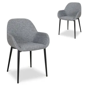 Set of 2 - Lynton Fabric Dining chair - Lava Grey