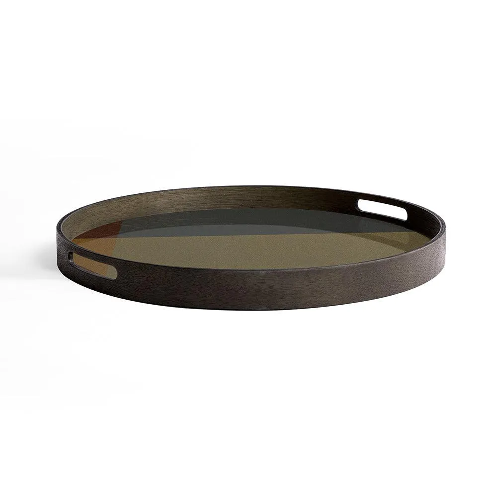 Slate Angle Small Round Glass Tray