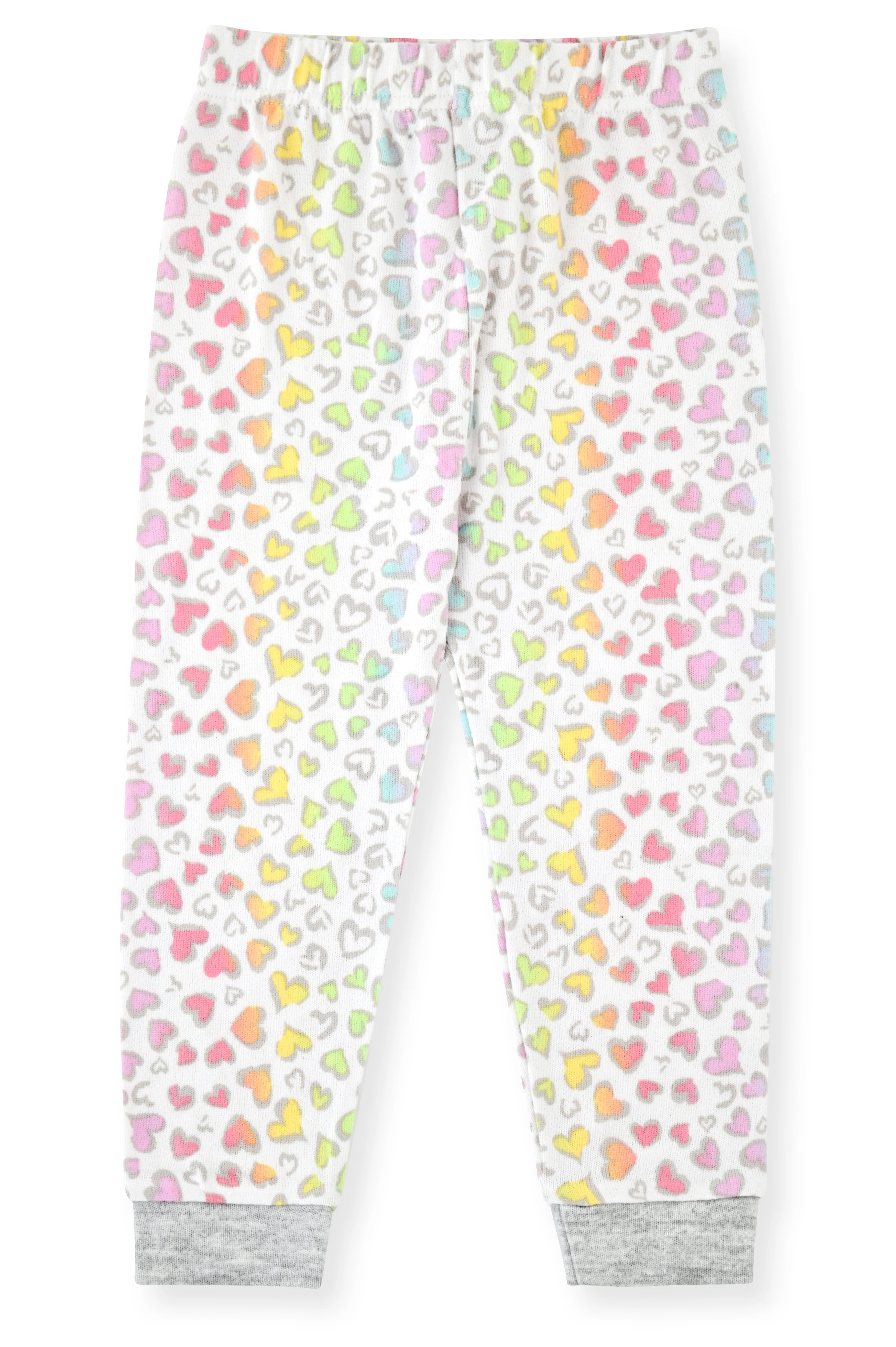 Sleep On It Infant & Toddler Girls 2-Piece Super Soft Jersey Snug-Fit Pajama Set with Matching Socks - Leopard Heart