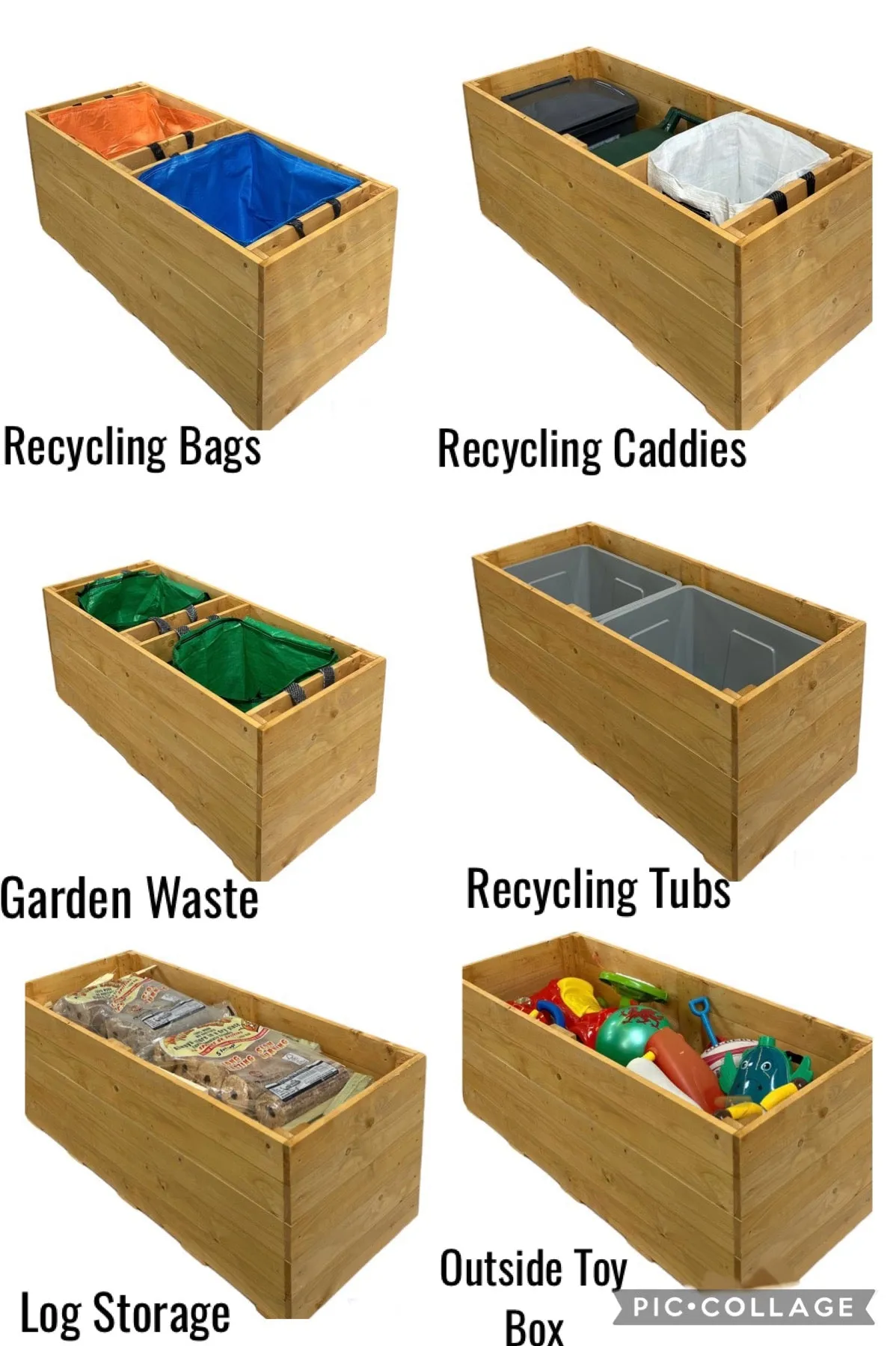 Solid Recycling Bag Storage Bench Flat Pack