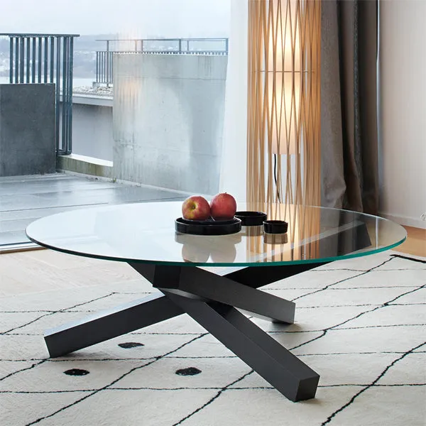 Solid Wood & Glass Coffee Table