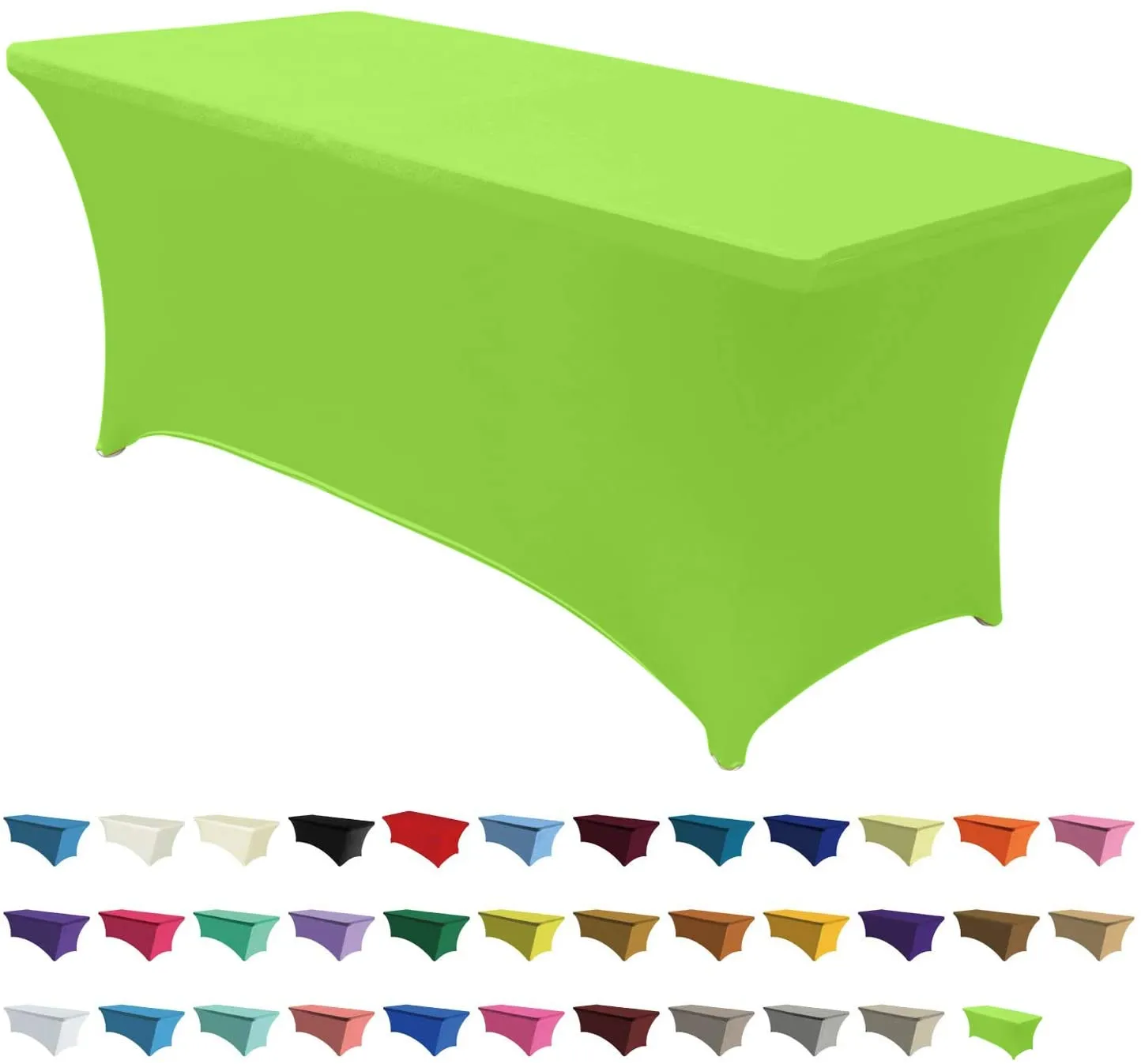 Spandex Tablecloths for 6 ft Table Fitted Stretch Table Cover Polyester Table Cover Topper