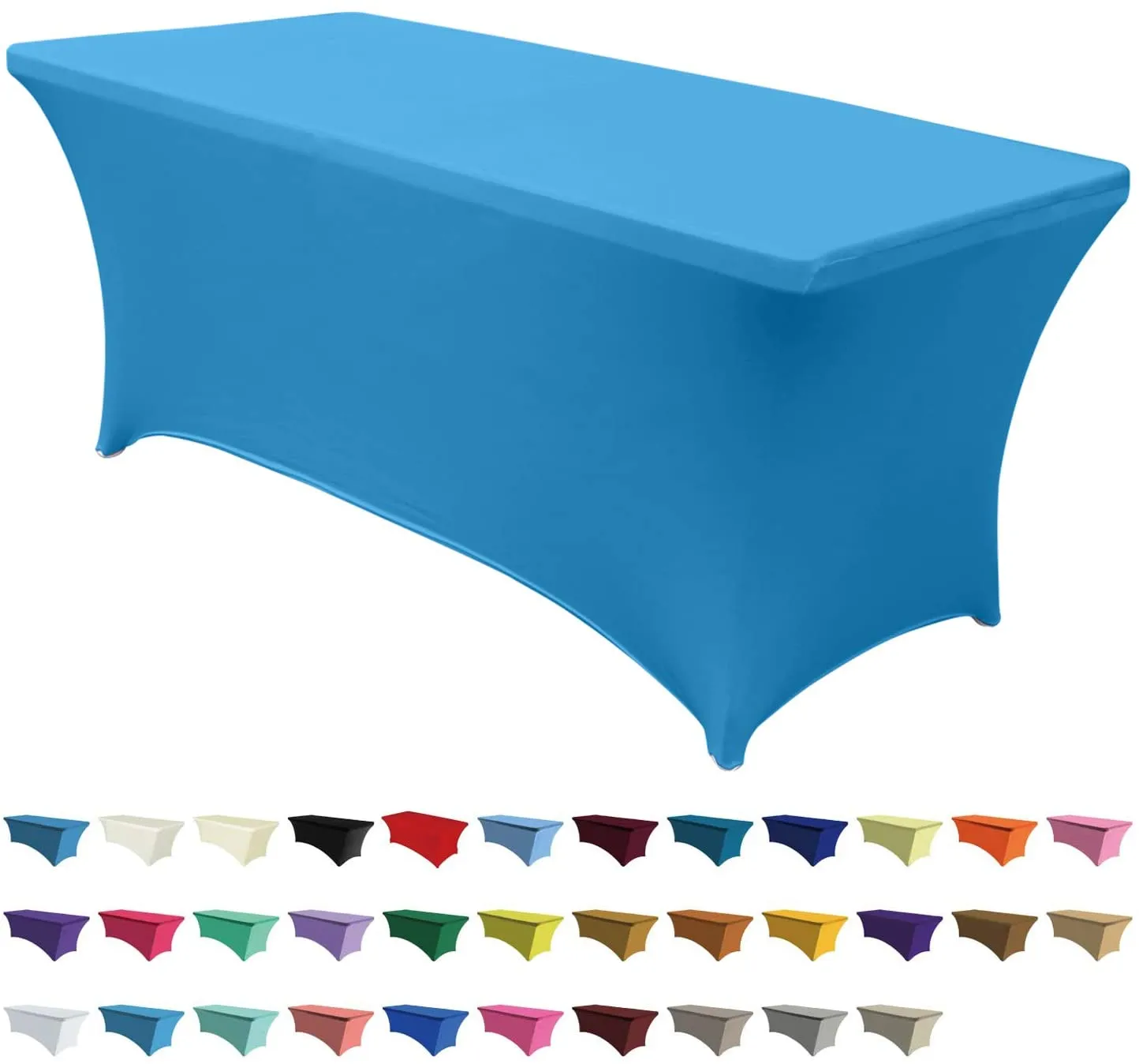 Spandex Tablecloths for 6 ft Table Fitted Stretch Table Cover Polyester Table Cover Topper