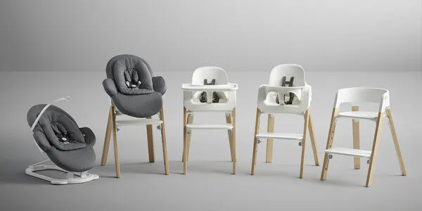 Stokke Steps High Chair Complete With Legs, Seat, Babyset, Cushion, and Tray