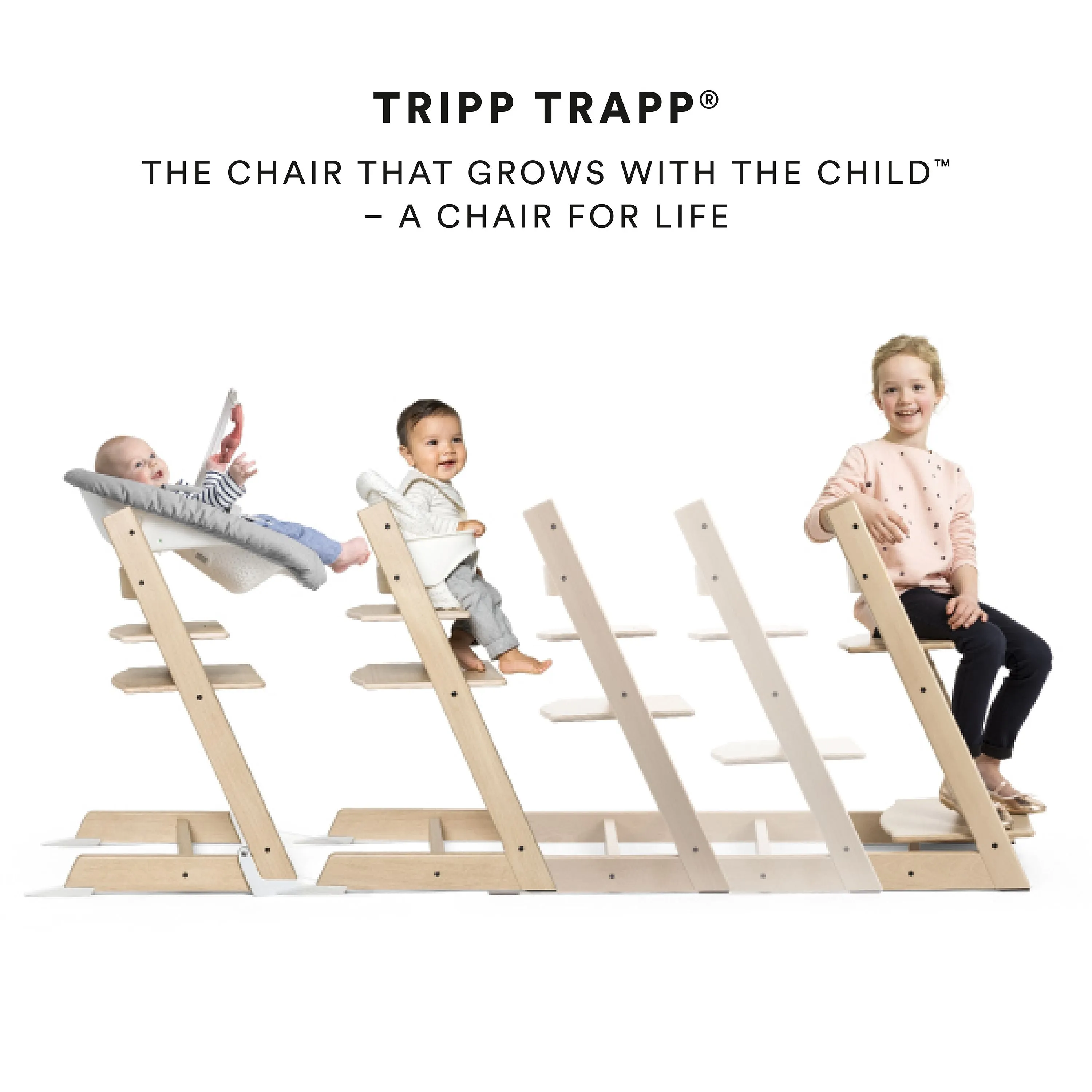 Stokke Tripp Trapp Complete High Chair - (Incl. Chair, Matching Babyset, Cushion, Tray)