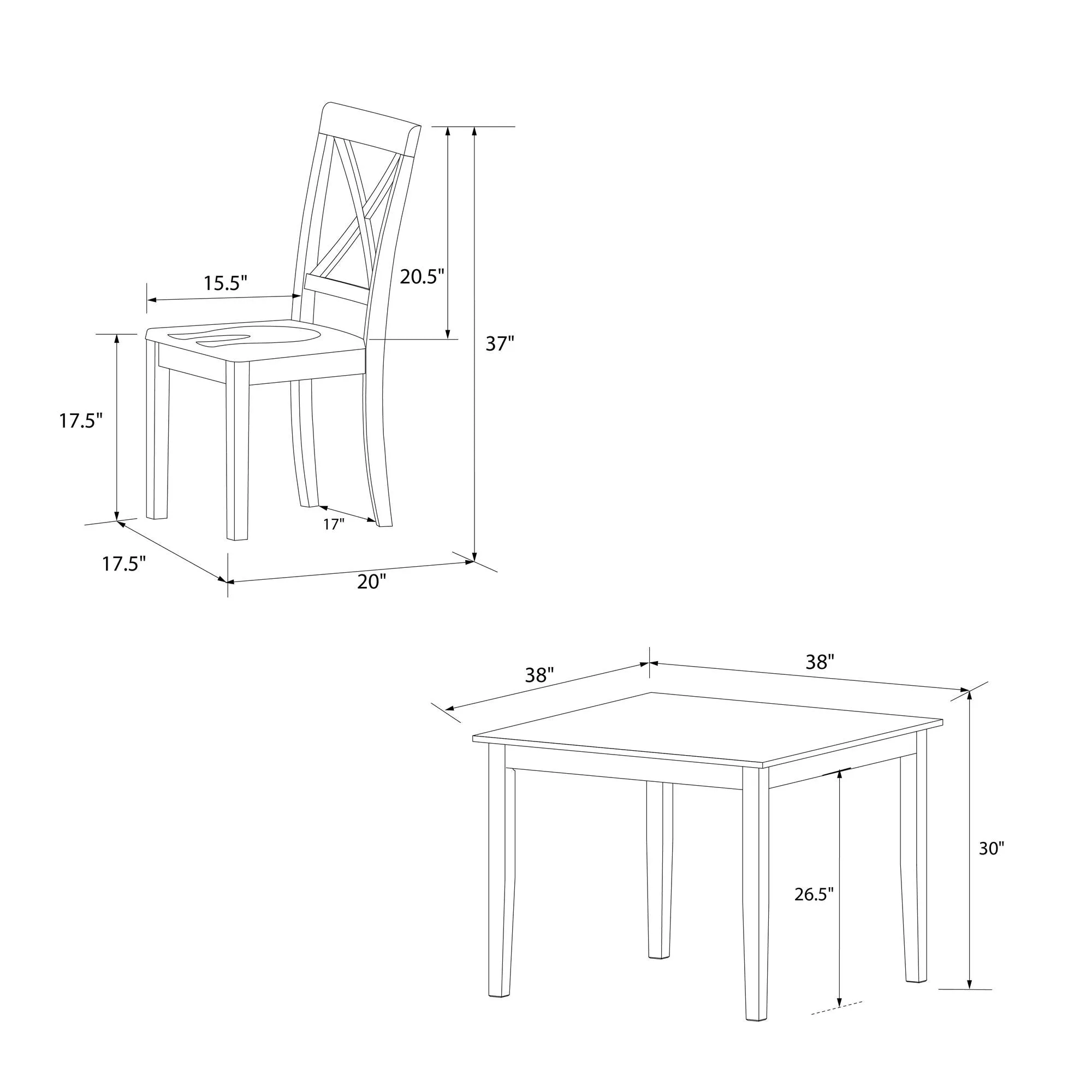 Sunnybrook 5-Piece Rustic Dining Set