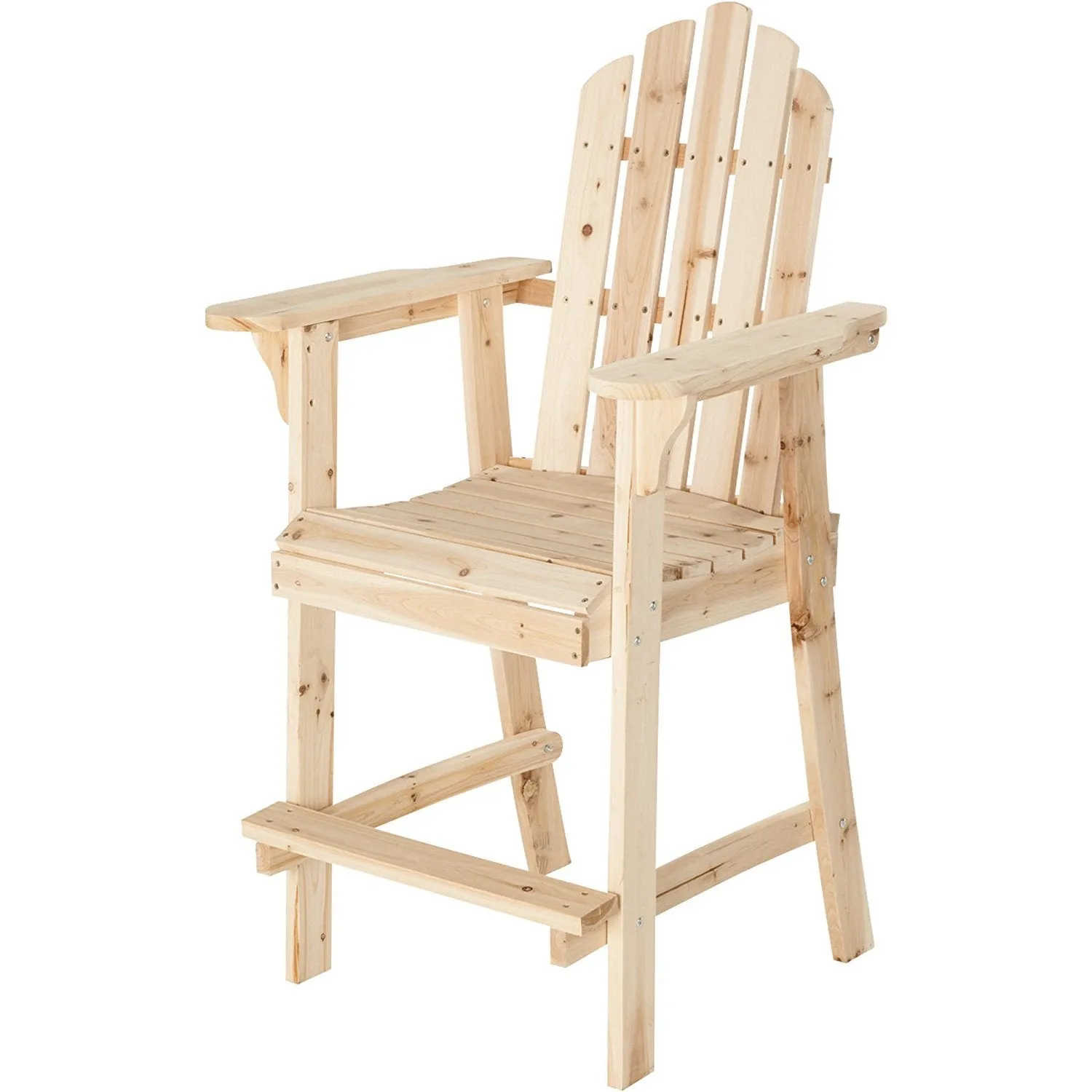 Tall Unfinished Fir Wood Adirondack Chair