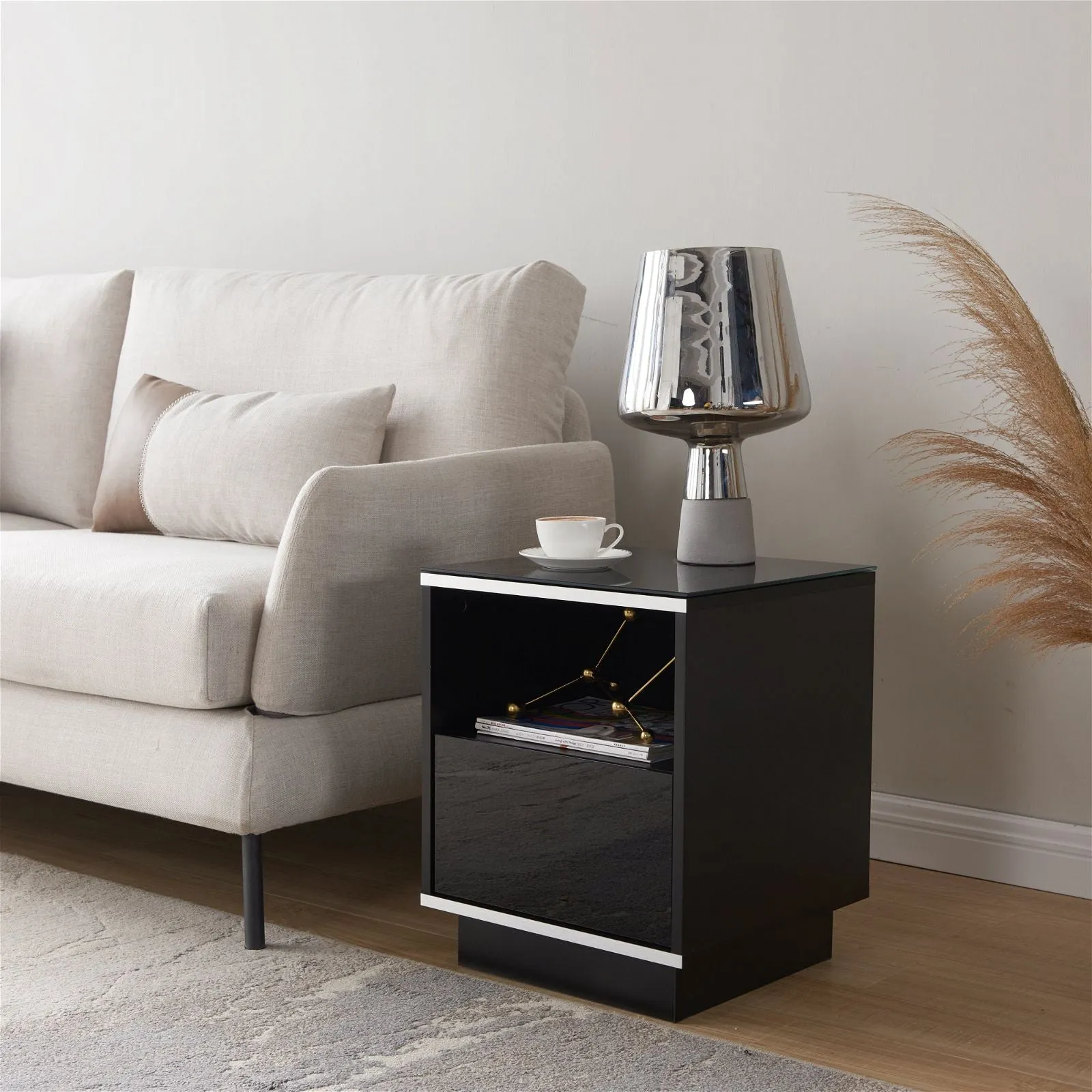 TITAN Side Table Black by Tauris