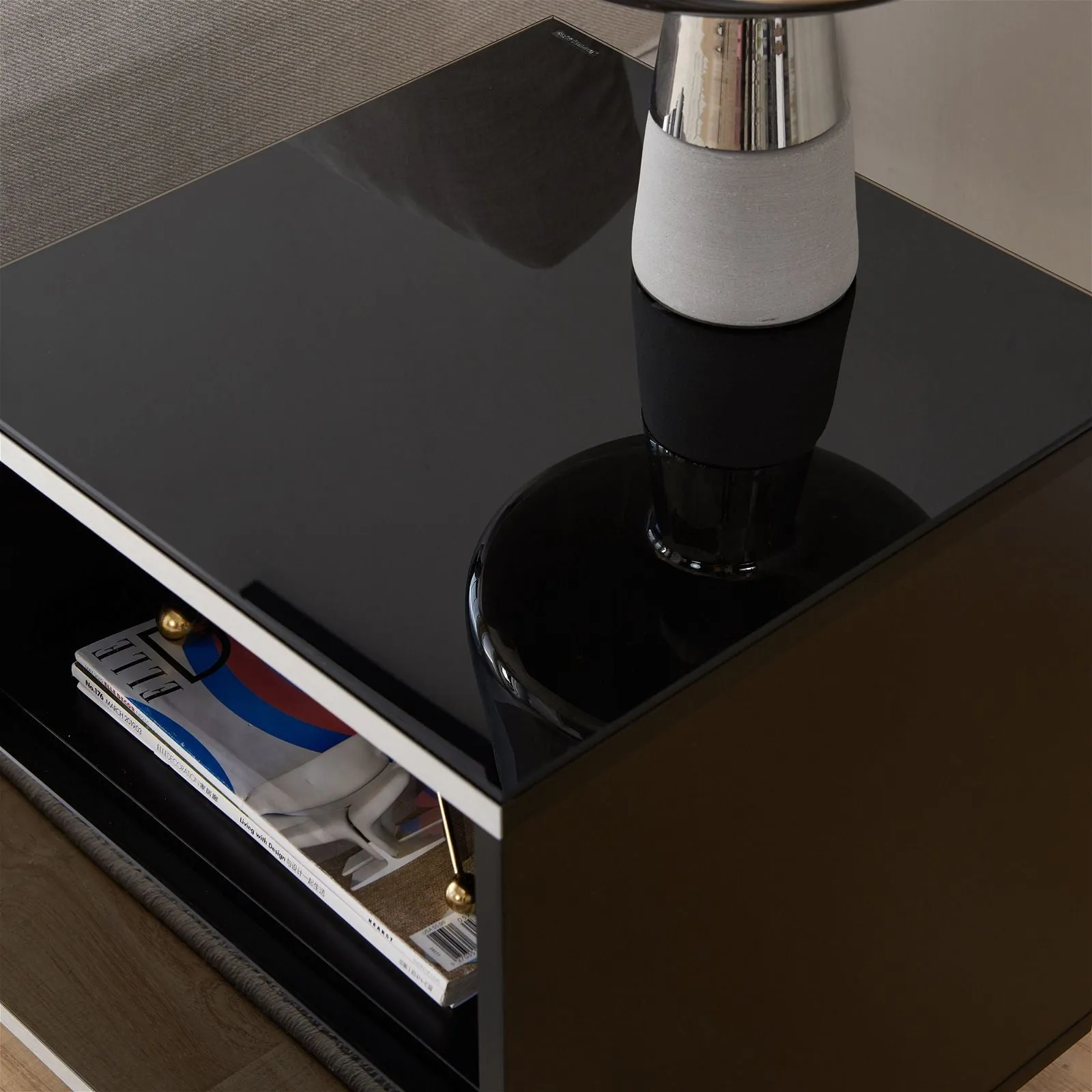 TITAN Side Table Black by Tauris