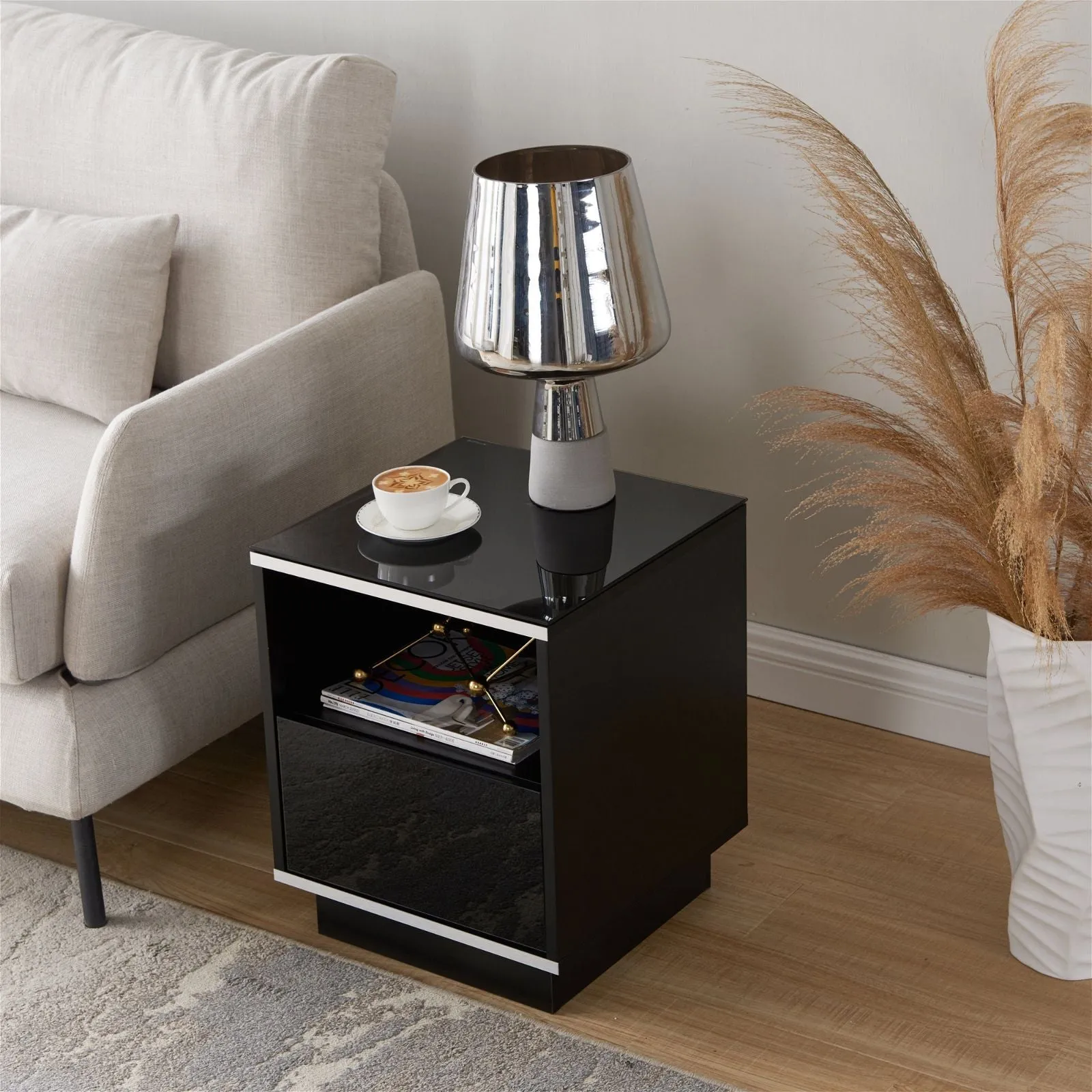 TITAN Side Table Black by Tauris