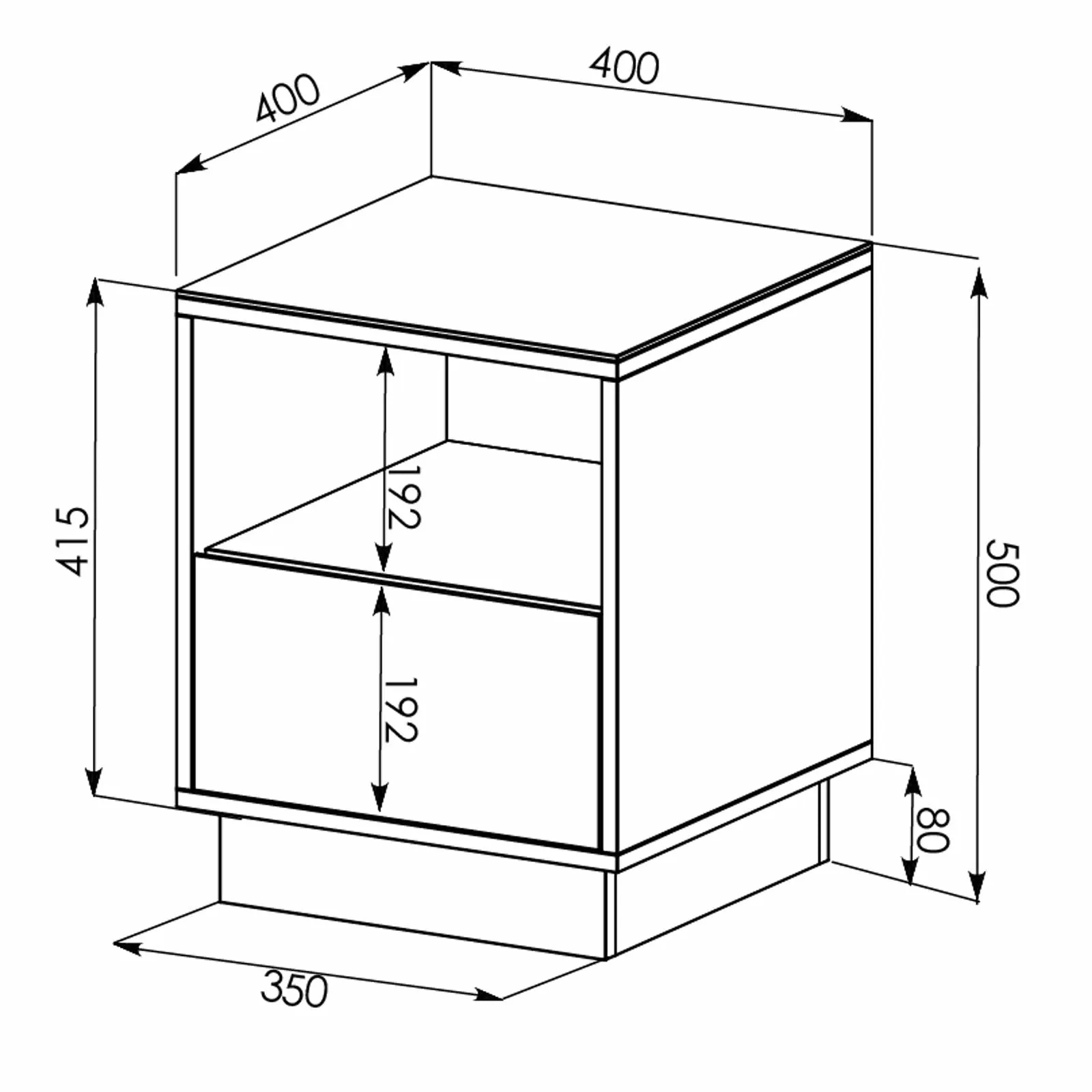 TITAN Side Table Black by Tauris