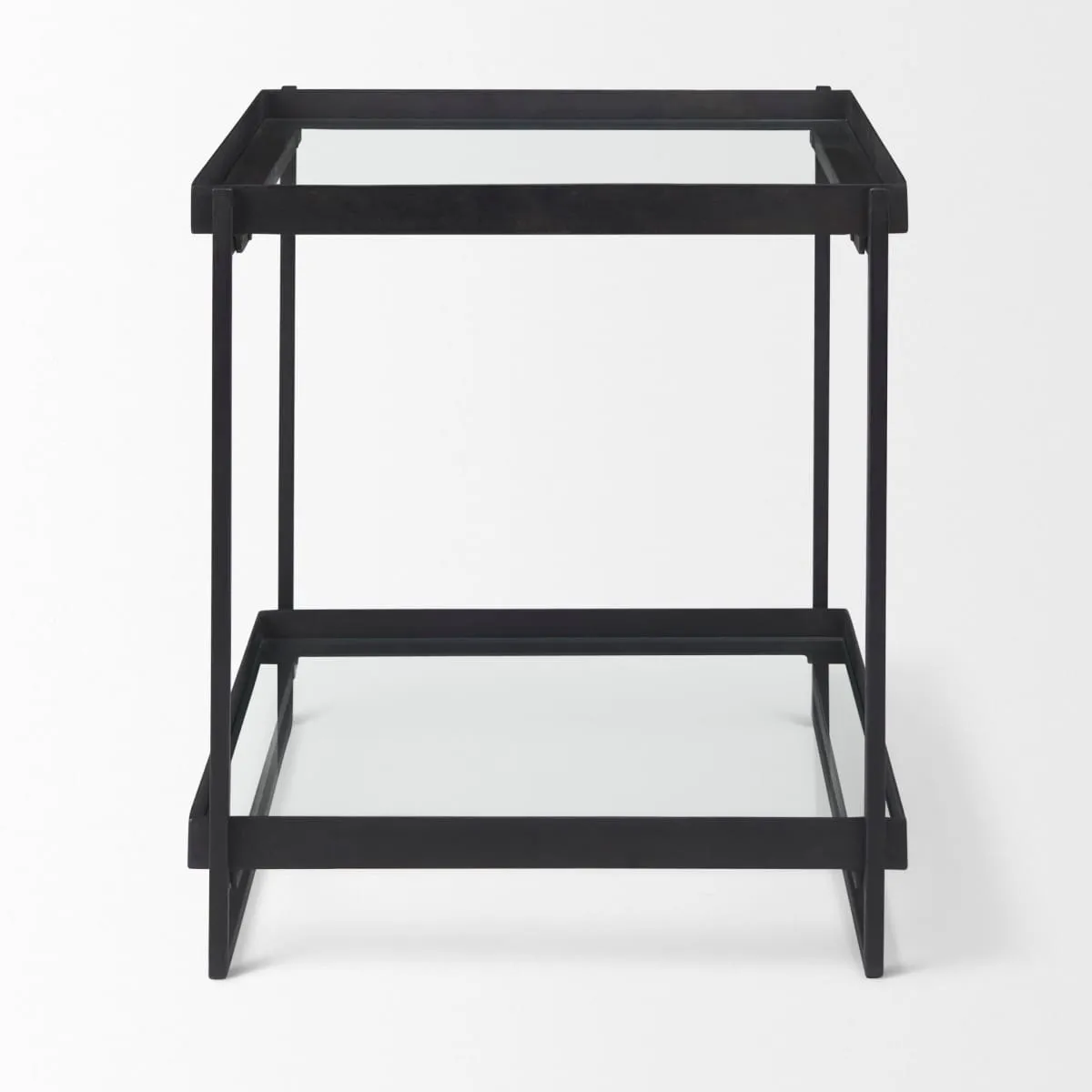 Trey Accent Table Black Metal | Glass