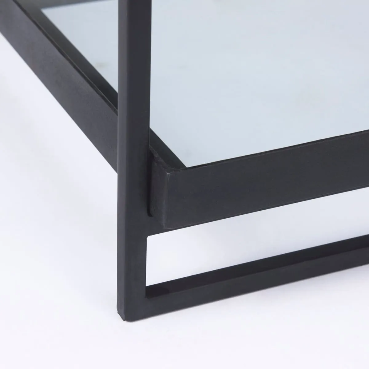 Trey Accent Table Black Metal | Glass