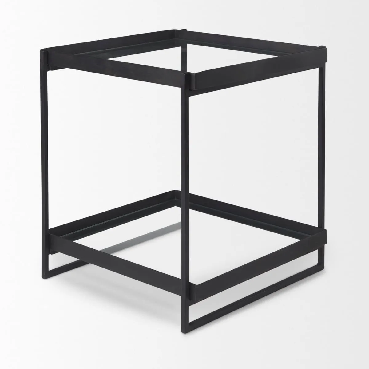 Trey Accent Table Black Metal | Glass