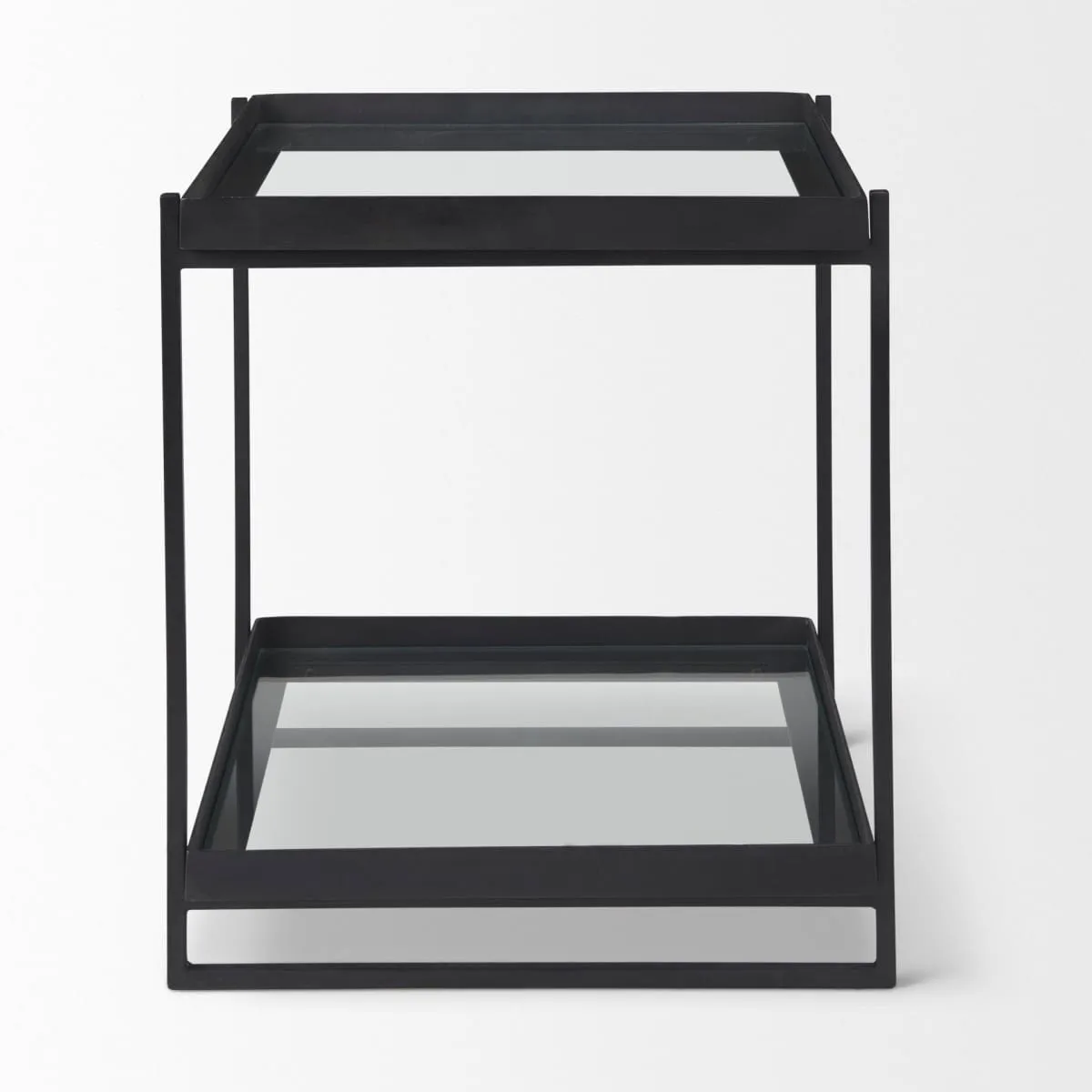 Trey Accent Table Black Metal | Glass