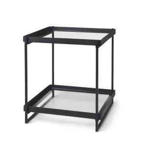 Trey Accent Table Black Metal | Glass