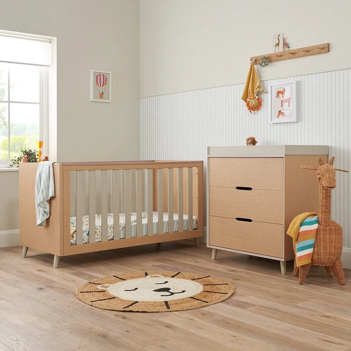 Tutti Bambini Fika 2pc Room Set - Light Oak/White Sand