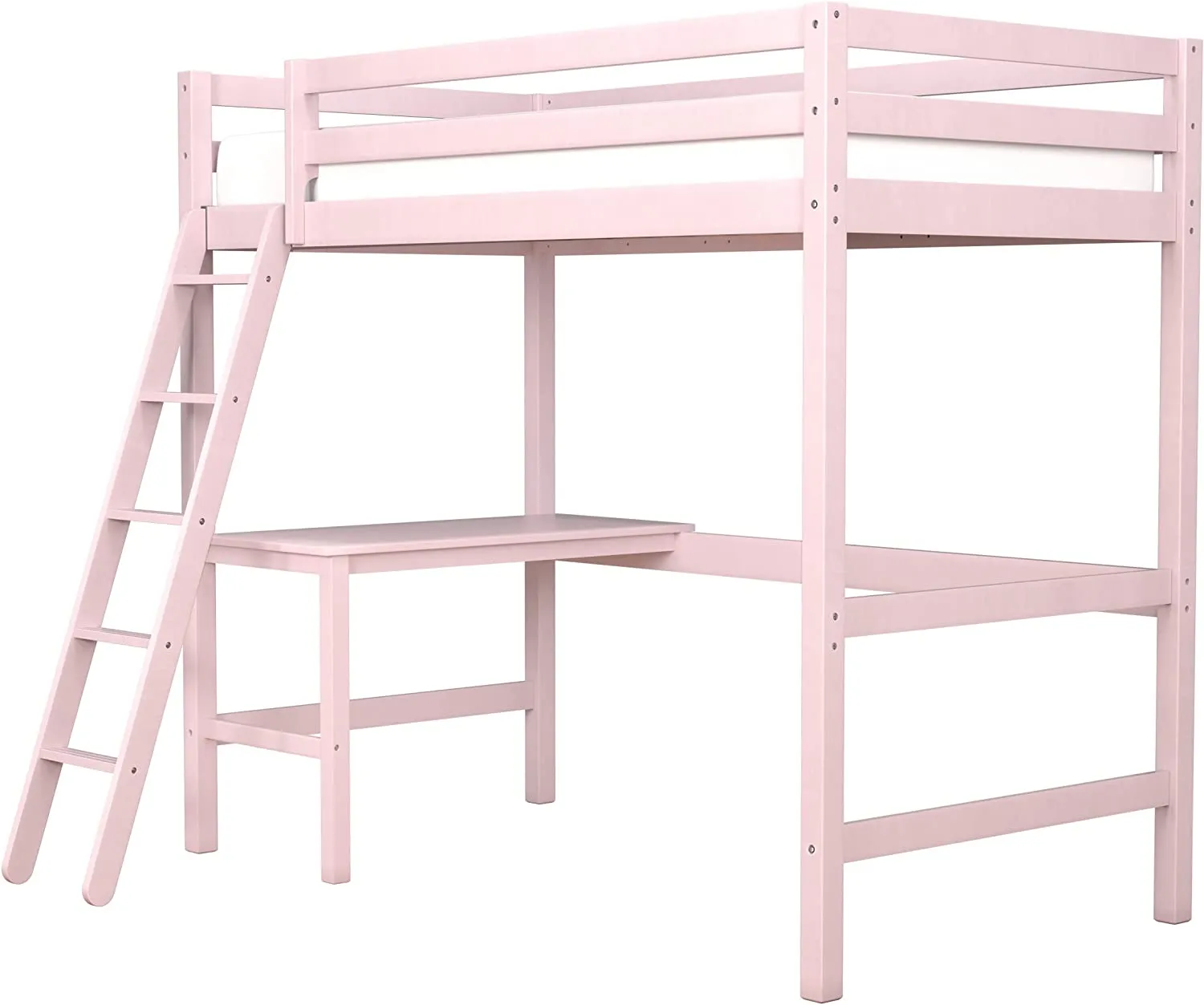 Twin Loft Bed, Built-in Desk and Open Space Perfect for Storage or a Play Area