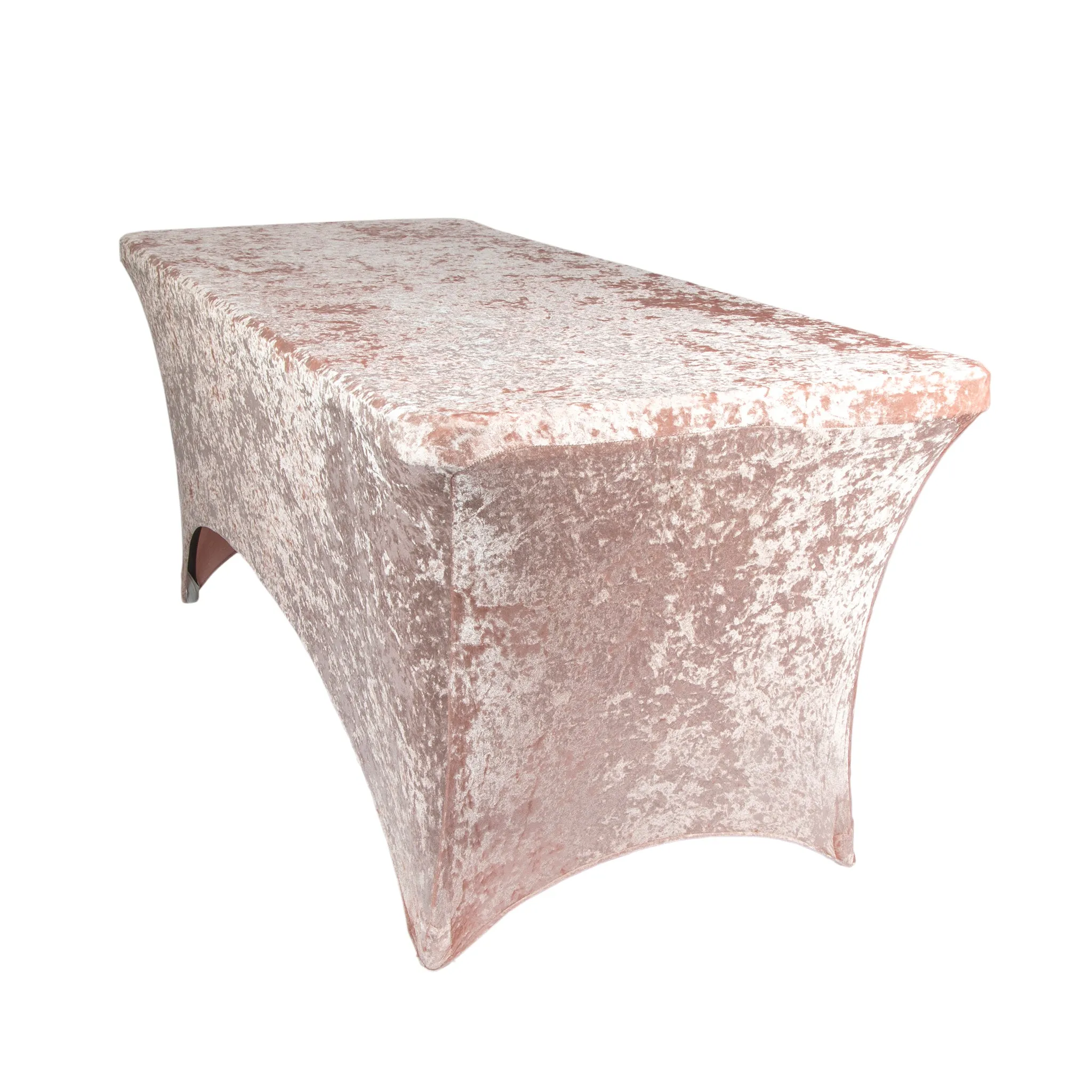 Velvet Spandex Table Cover 6ft Rectangle - Blush/Rose Gold