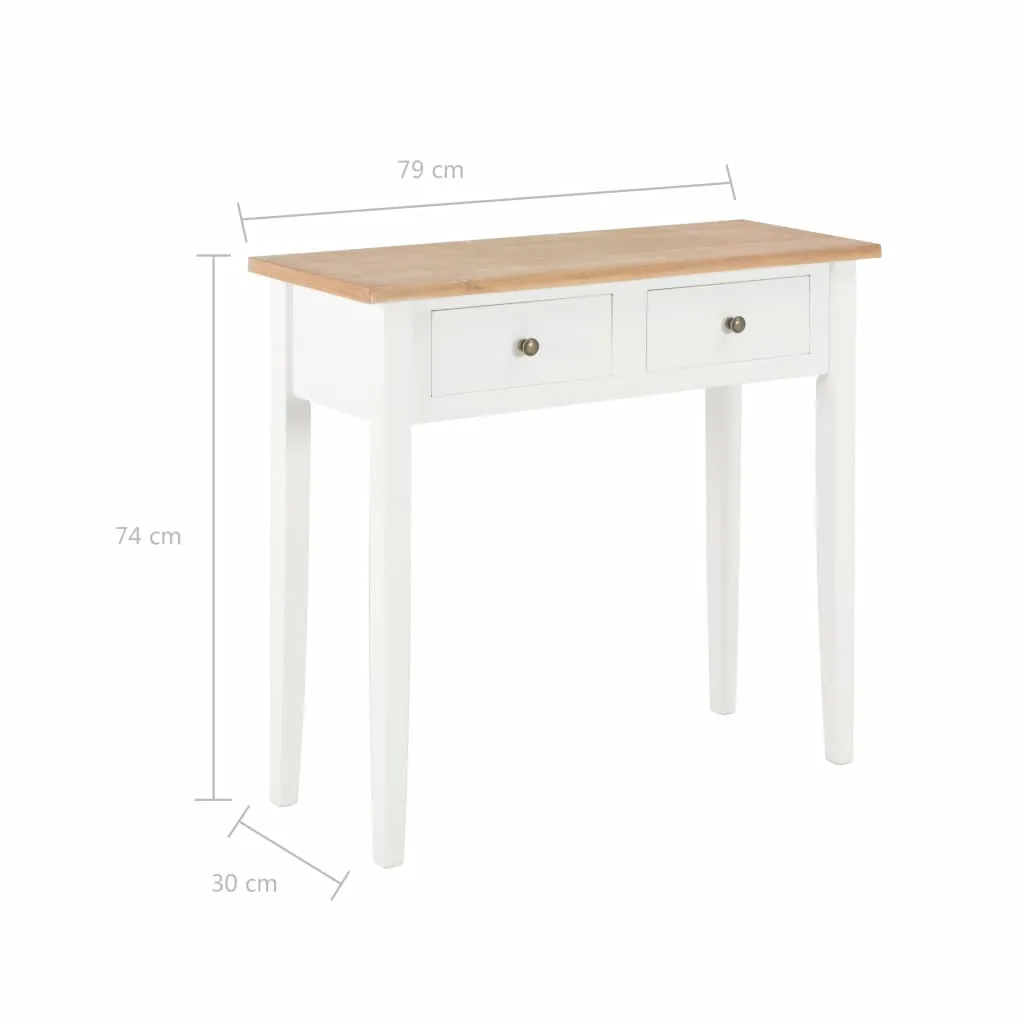 vidaXL Dressing Console Table White 79x30x74 cm Wood