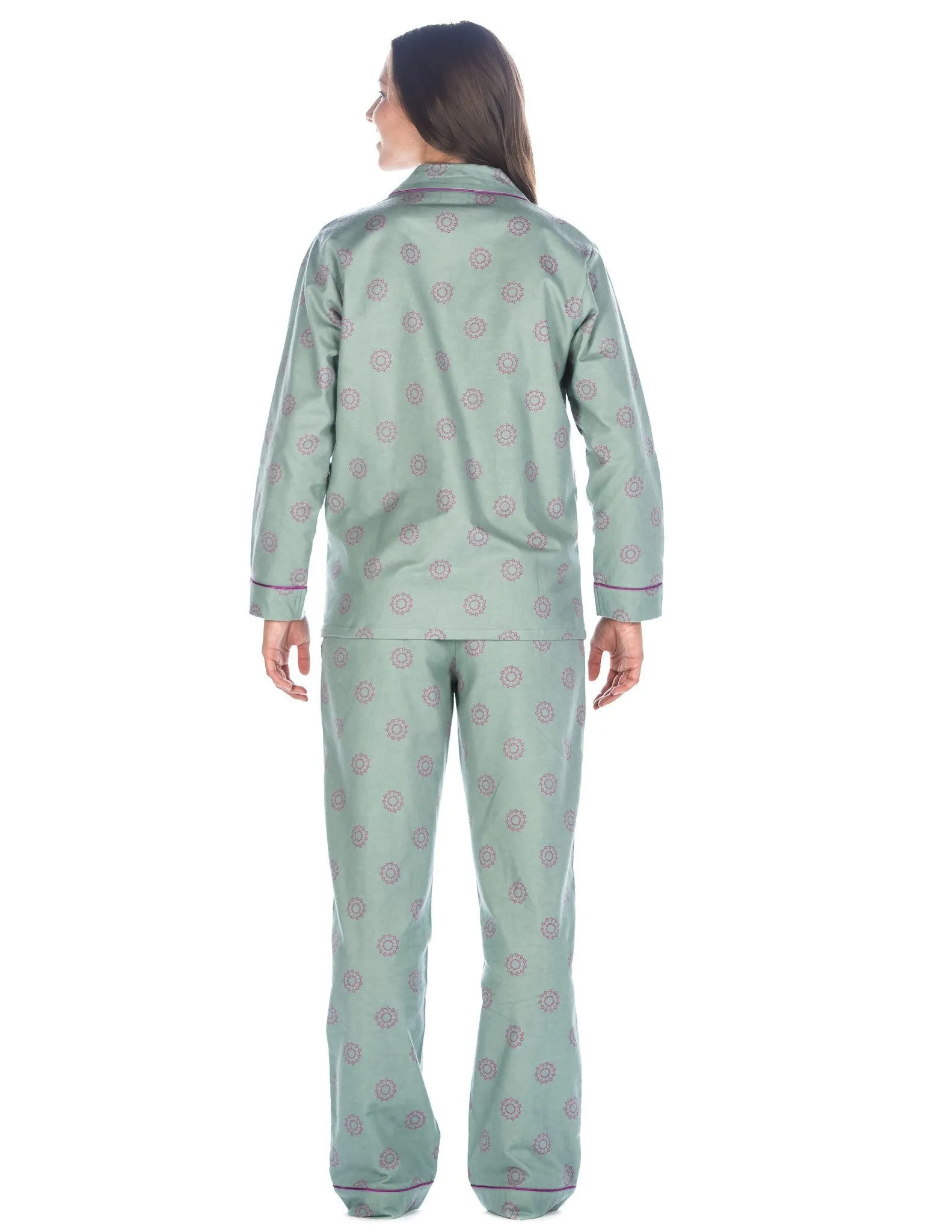 Women's Premium 100% Cotton Flannel Pajama Sleepwear Set (Relaxed Fit)