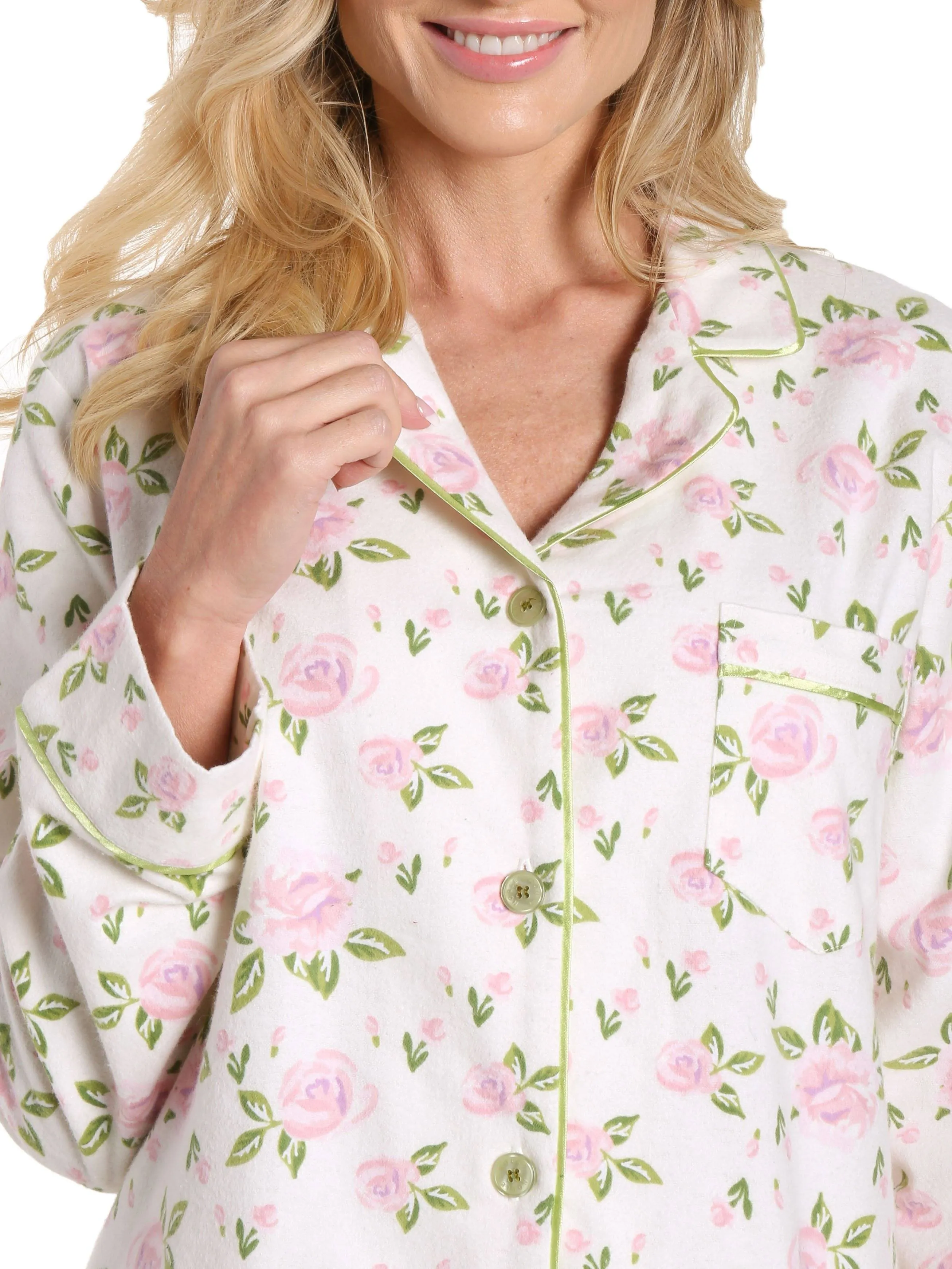 Womens Premium Cotton Flannel Pajama Sleepwear Set