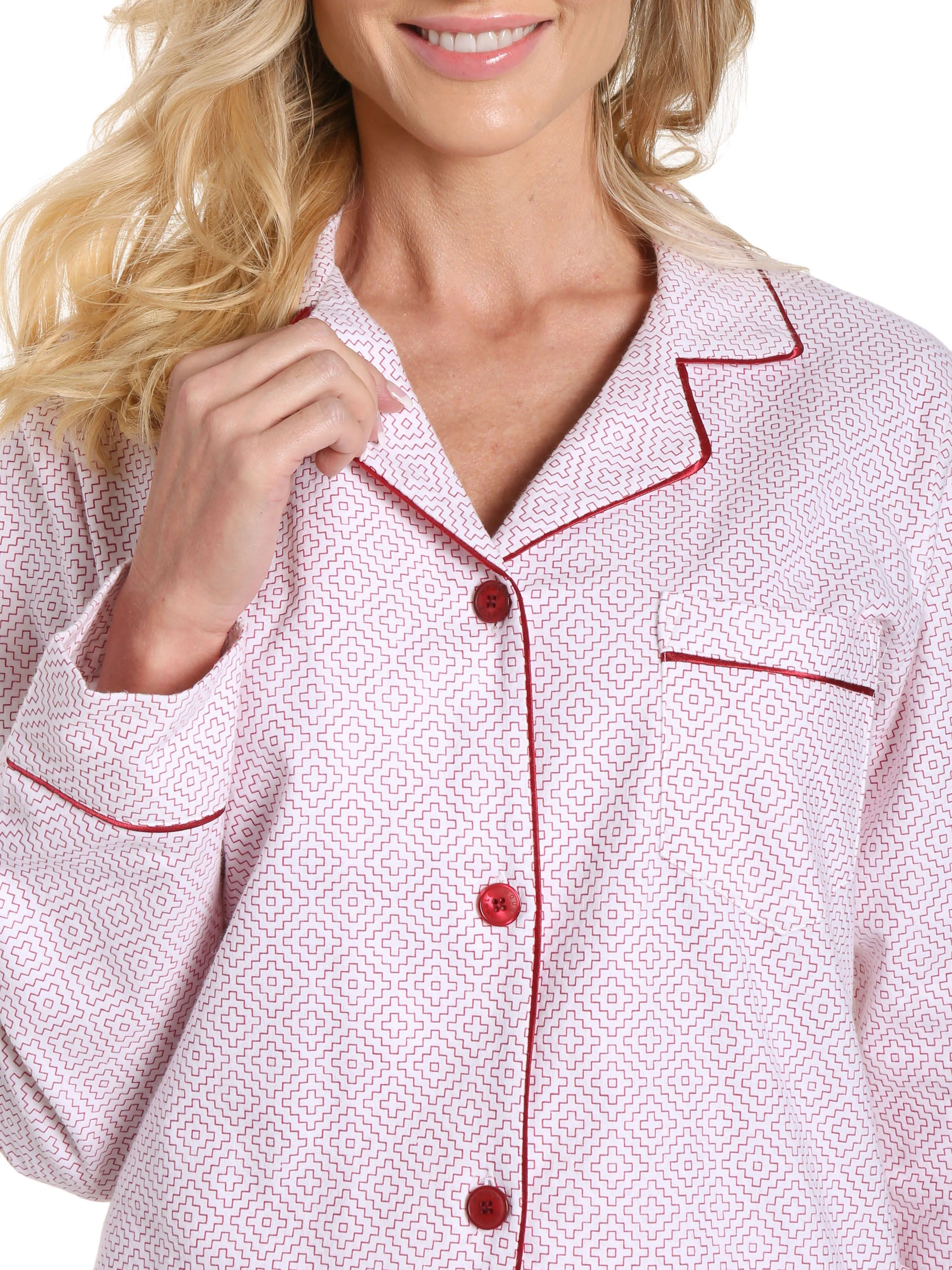 Womens Premium Cotton Flannel Pajama Sleepwear Set