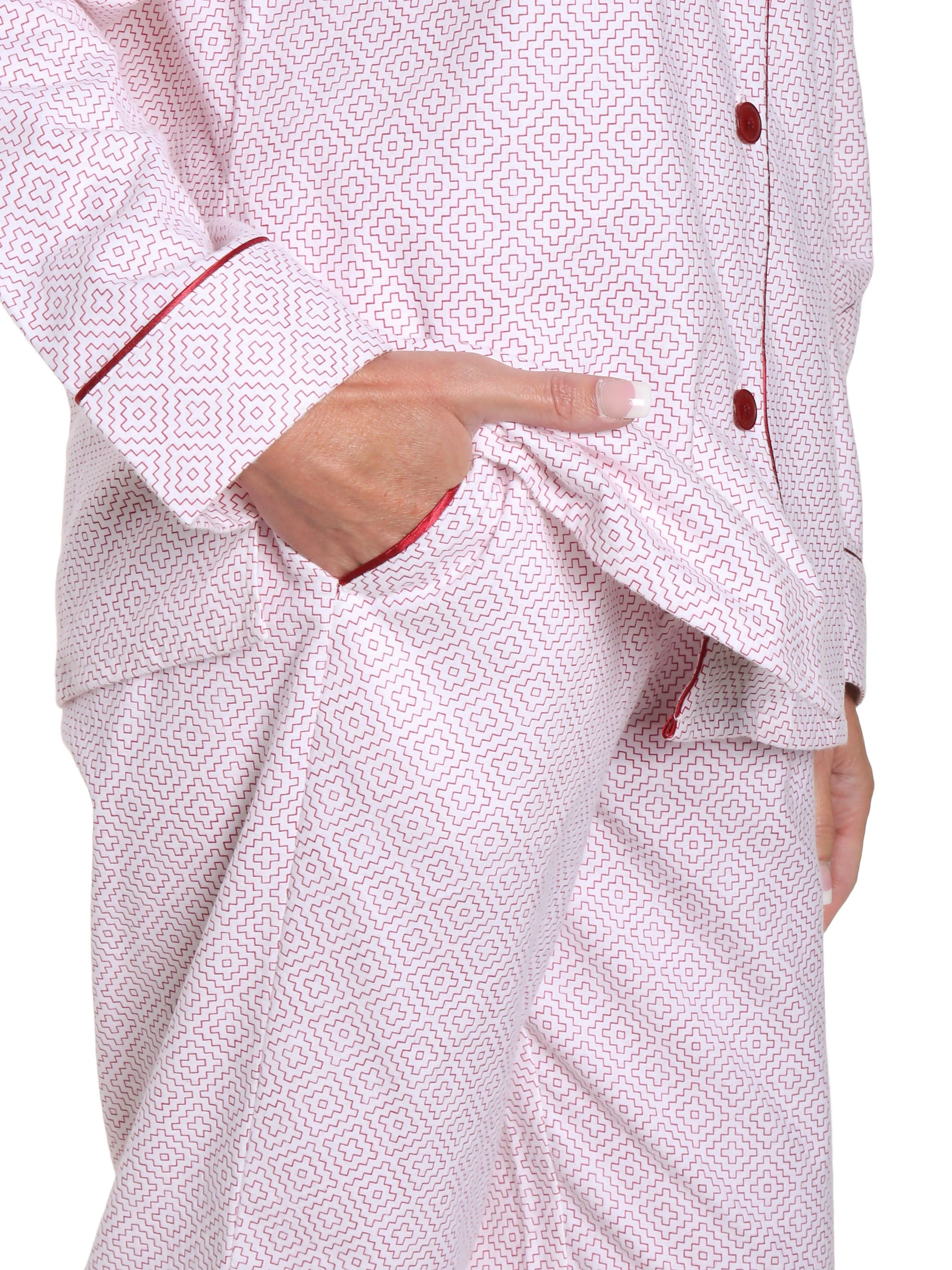 Womens Premium Cotton Flannel Pajama Sleepwear Set