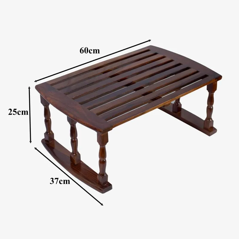 WOODMAZE Sheesham Wood Bed Coffee Table - Honey Finish | Suitable for Laptop, Reading, craft Work and Notes Taking | Solid Wood Tea Table with Study Desk Functionality | Home Office Furniture Use